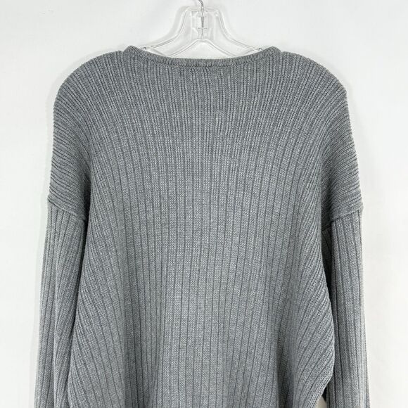 Vintage Aeropostale Sweater Mens Size XL Gray Henley Knit Ribbed Pullover - Picture 4 of 13